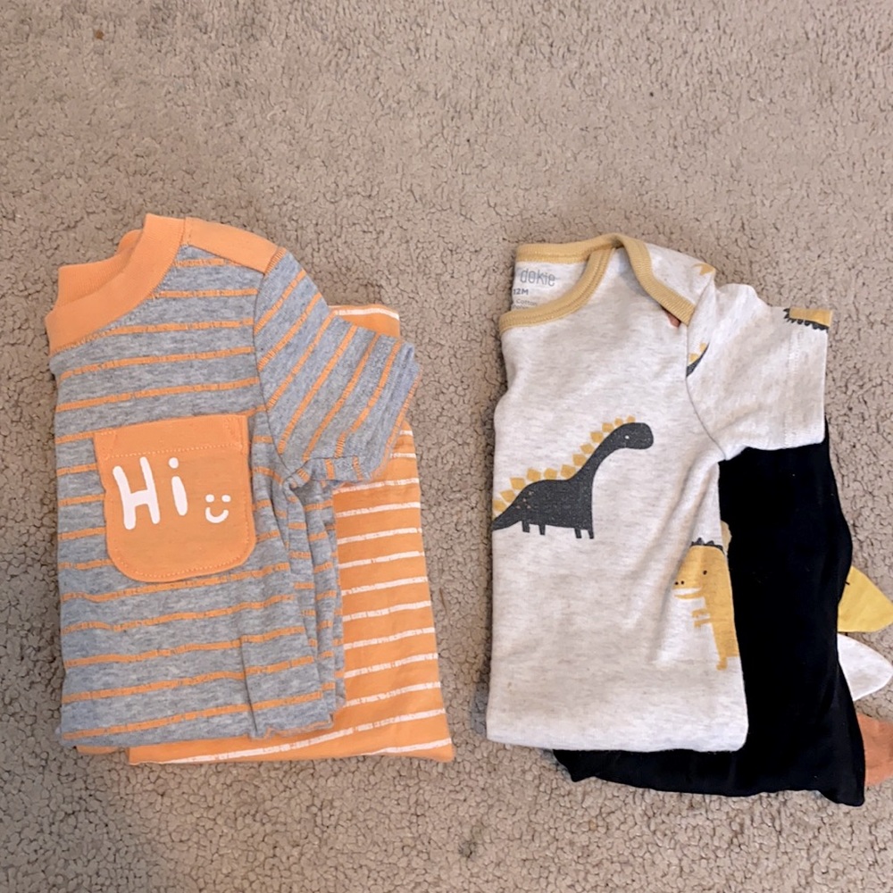 2 Okie Dokie 12 month shirt/pant sets